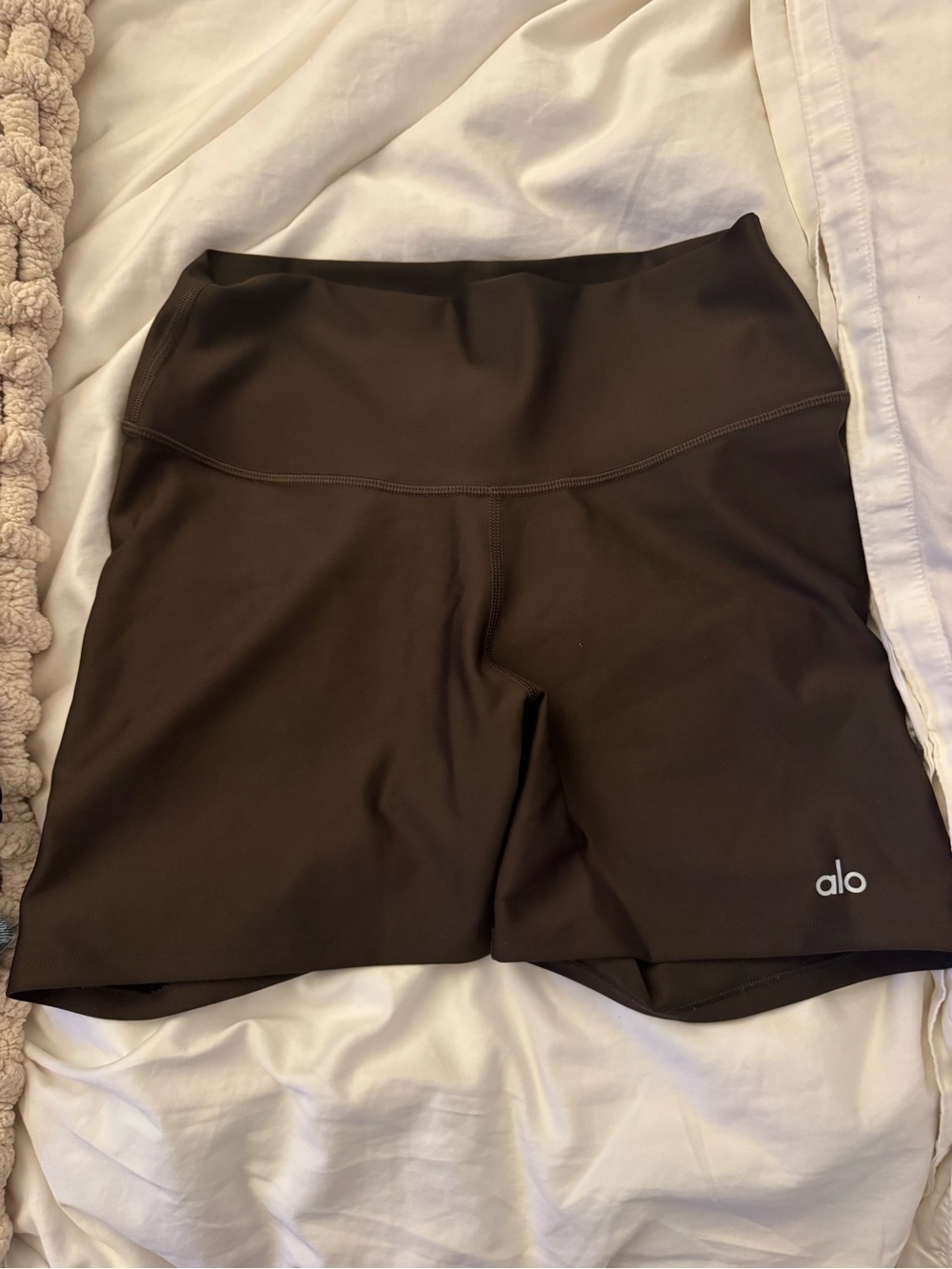 Alo High-Rise Brown Athletic Shorts